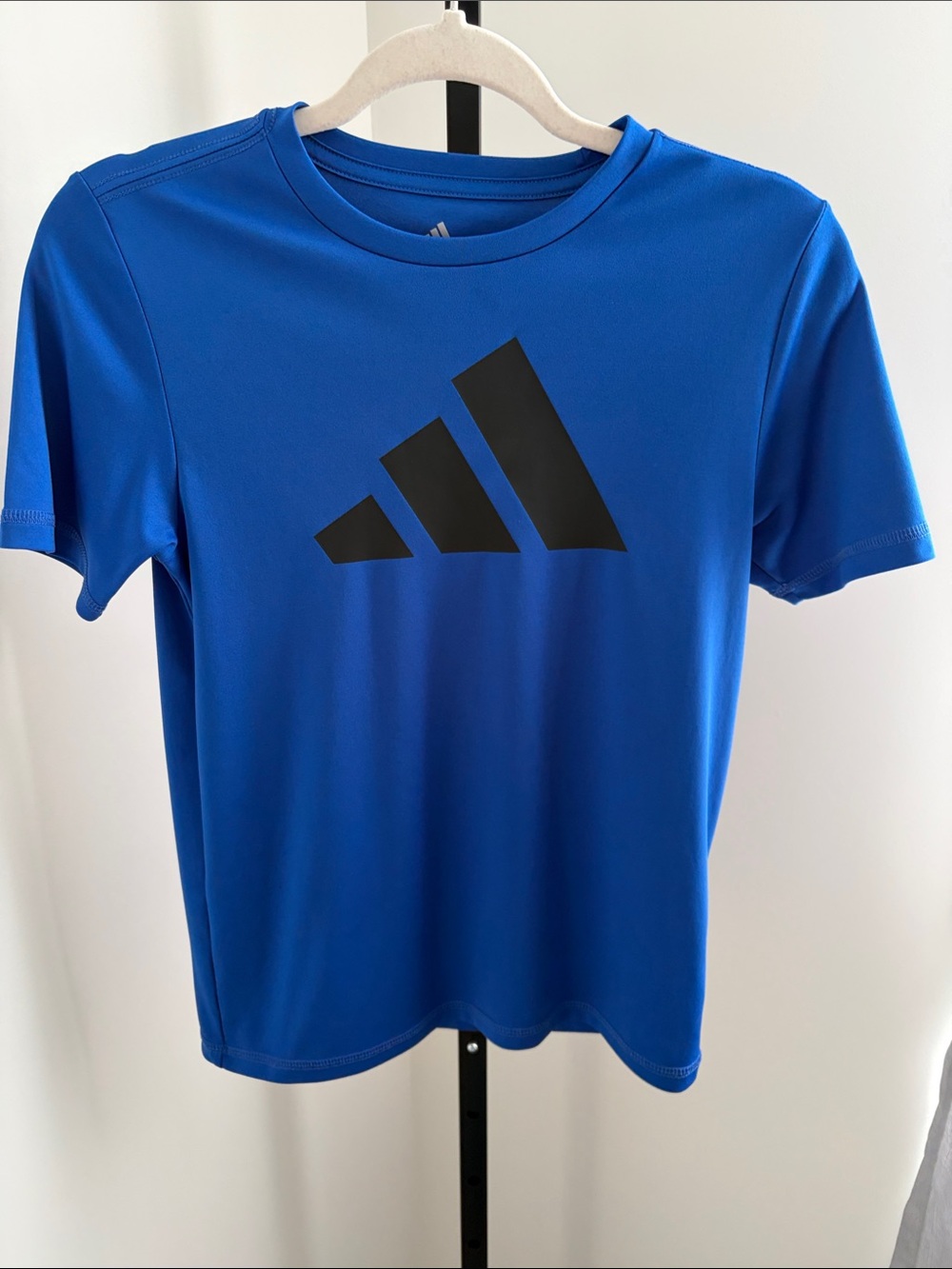 adidas Royal Blue Performance Tee with Black Logo